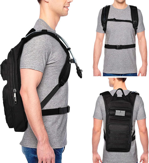 NOOLA Hydration Backpack with 3L TPU Water Bladder, Tactical Molle Pack for Hiking, Biking, Running, Climbing