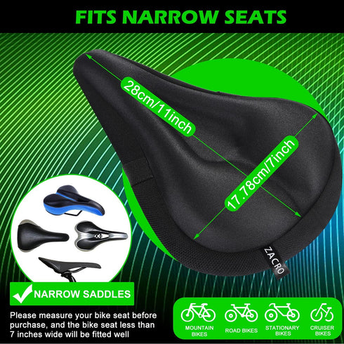 Zacro Bike Seat Cushion, Gel Padded Cover for Men Women, Extra Soft Exercise Bicycle Seat Compatible with Peloton