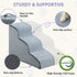 Dog Stairs for Small Dogs, 3-Steps Ramp for Bed and Couch, Non-Slip Bottom, Highly Supportive Foam, Dog Steps for Cats