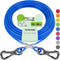 XiaZ 10ft Dog Tie Out Cable, Steel Wire Runner for Yard, Durable Lockable Clips for Medium Dogs