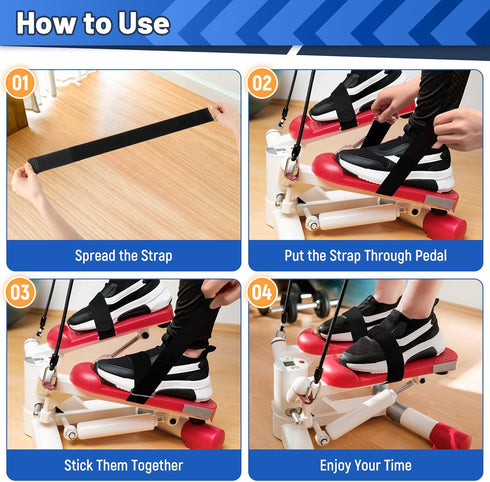 Universal Elliptical Machine Pedals Straps, Adjustable Trainer Straps for Fitness Home Sports Office Accessories