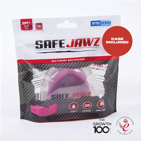 SAFEJAWZ Sports Mouthguard Slim Fit - Adult and Junior Mouth Guard with Case for Boxing, Basketball, Lacrosse,