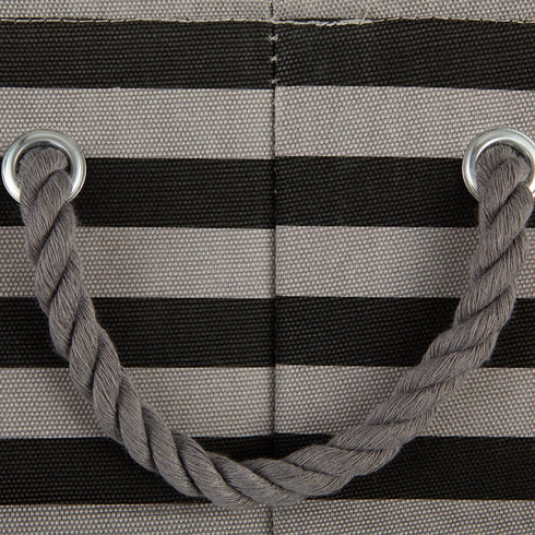Bone Dry Pet Storage Collection Striped Paw Patch Bin, Small Rectangle, Black