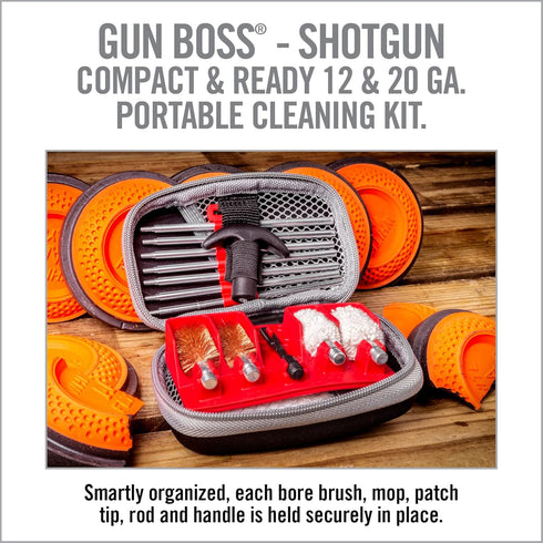 Real Avid Shotgun Cleaning Kit, 12 Gauge and 20 Gauge, Portable Pouch with Gun Cleaning Supplies