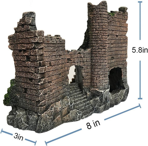 Aquarium Ornaments Resin Castle Decorations - Eco-Friendly Fish Tank Supplies