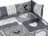 Brilliant Sunshine Grey Heart Love Patchwork Pet Sofa Bed, Quilted, Washable Couch Protector with Removable Bolster,