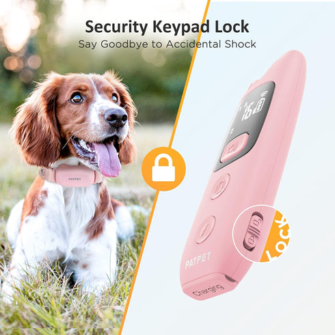 PATPET Dog Shock Collar with Remote - Waterproof Training Collar for Small Medium Large Dogs with Beep, Vibration, 16