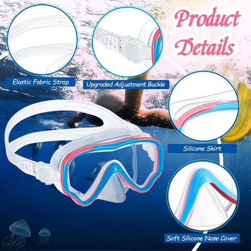 Yexiya 3 Pack Kids Swim Goggles, Silicone Anti Fog Diving Mask with Nose Cover for 6-14 Boys Girls Youth