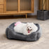 JOEJOY Rectangle Dog Bed - Grey - Machine Washable Sleeping Sofa Bed for Large Medium Small Dogs - Non-Slip