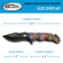 SZCO Supplies 8” Firefighter Decal Liner Lock Tactical Folding Knife, Assisted Open, Red