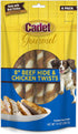 Cadet Gourmet Beef Hide Twist Chew Sticks, 6 Count, Long Lasting Natural Chew Treats, Chicken Flavor