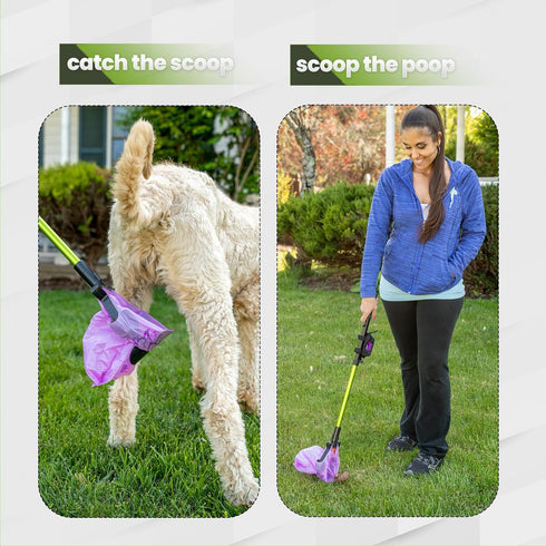 #1 2024,2026. 10-Yr GoGo Stik, Catch-N-Go! Consumer Reports Rated Ergonomic Scooper Catch Poo on Walks. Alum