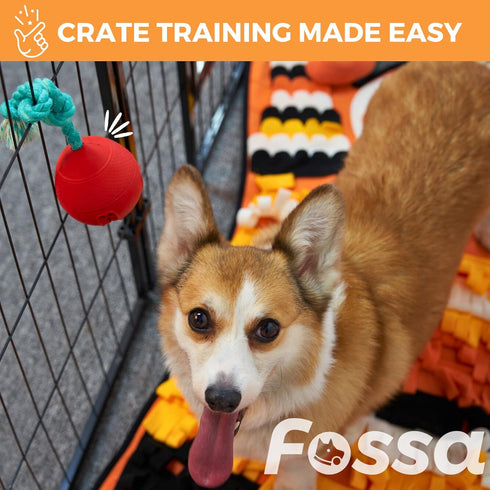 Fossa 4-in-1 Crate Entertaining Puzzle Chew Toy for Dogs, Upgrade Crate Training Aids, Food Treat Dispensing Toy