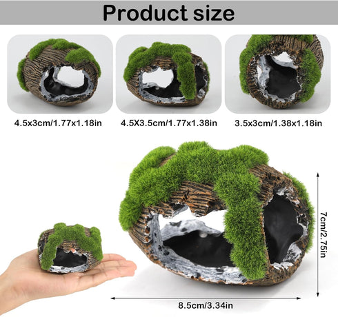 Broken Barrel Fish Tank Decor, Fish Tank Accessories Decorations Resin Betta Fish Hideout Cave for Fish Tank Ornaments for Small Animal Play Rest Hide Breed