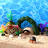 Fiwochic 14 Pcs Hermit Crab Accessories Natural Hermit Crab Toys Coconut Shell Hideout Climbing Bridge Moss Stick