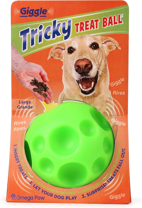 Omega Paw Giggle Treat Dispensing Ball for Large Dogs by