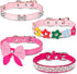 4 Pcs Pink Dog Collar, Spiked Studded Dog Collars, Pearls Dog Necklace with Rhinestone Bow Knot for Dogs (Novel Style,