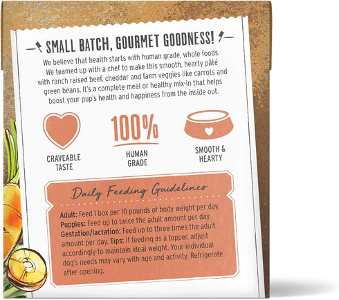 10.5 oz (Pack 6) The Honest Kitchen Human Grade Butcher Block Pt: Beef, Cheddar & Farm Veggies Wet Dog Food
