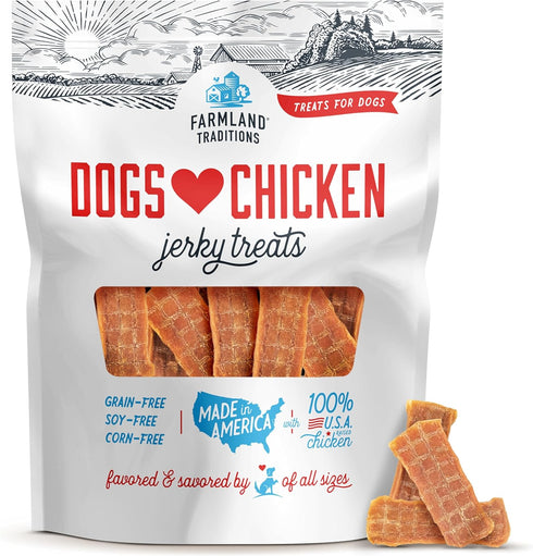 Farmland Traditions Filler Free Dogs Love Chicken Premium Jerky Treats for Dogs,