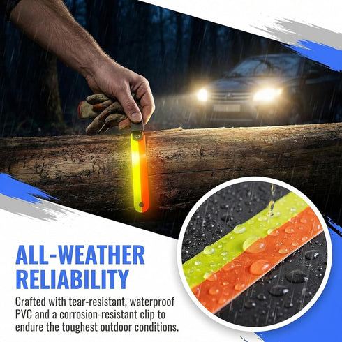 48-Pack 4" Little World High Visibility Reflective Trail Markers - Fluorescent Orange Clips for Hunting, Hiking