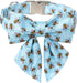 Maca Bates Blue Bee Dog Collar | Adjustable Bowtie for Small Medium Large XL Dogs with Golden Metal Buckle