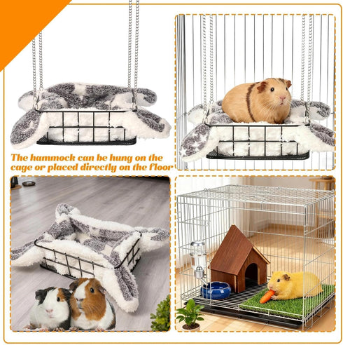 Hammock, Chinchillas Rat Bed Platform with Blanket, Small Animal Bed Mat, Metal Cage Accessory, Small Pet Animal Rest
