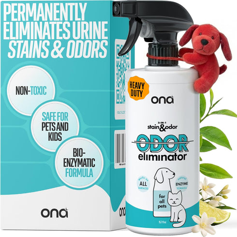 ONA Pet Stain & Odor Eliminator Enzyme Cleaner Spray - Dog &