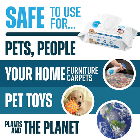 POOPH Pet Wipes for Puppy & Dog Grooming, 100 Count Pack - On-the-Go Odor Control for Paws, Butt, Ear, Face, and Fur