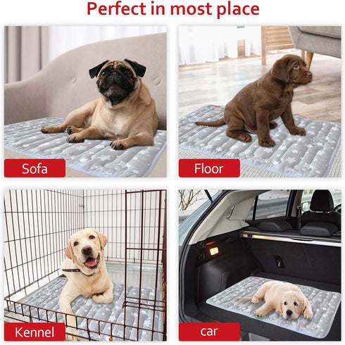 Soft Dog Bed Mat with Cute Prints, Dog Crate Mat (21" X 14"), Personalized Dog Crate Pad, Anti-Slip Bottom, Machine