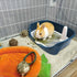 Chinchilla(15.7" 11.8" 3.9",Blue) Tfwadmx Rabbit Litter Box Guinea Pig Litter Boxes Small Animal Toilet Corner Pan