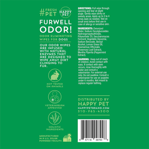 Happy Pet Furwell Odor! Deodorizing Spray for Dogs, Peppermint & Lemongrass, 8 oz, Aloe Infused