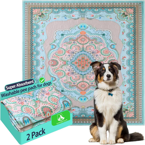 Washable Pee Pads for Dogs, 36"x36" 2 Pack Reusable Puppy Pads Pet