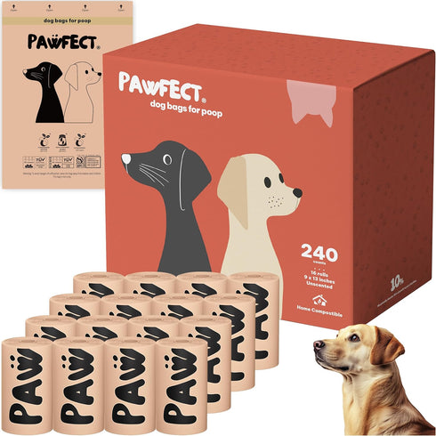 Pawfect Dog Poop Bags Rolls Biodegradable Poop Bags, Compostable Dog Waste Bags, BPI