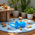 Junfamilee Blue Dserw Dog Pacifier Chew Toys, Mini Bite Resistant Bell Shape Rubber Pacifier Pet Puppy Molar Chew