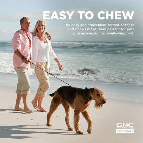 GNC Pets Essentials Digestion Supplements for Dogs, 60ct Soft Chews Bacon Flavor in 12oz Reusable Container
