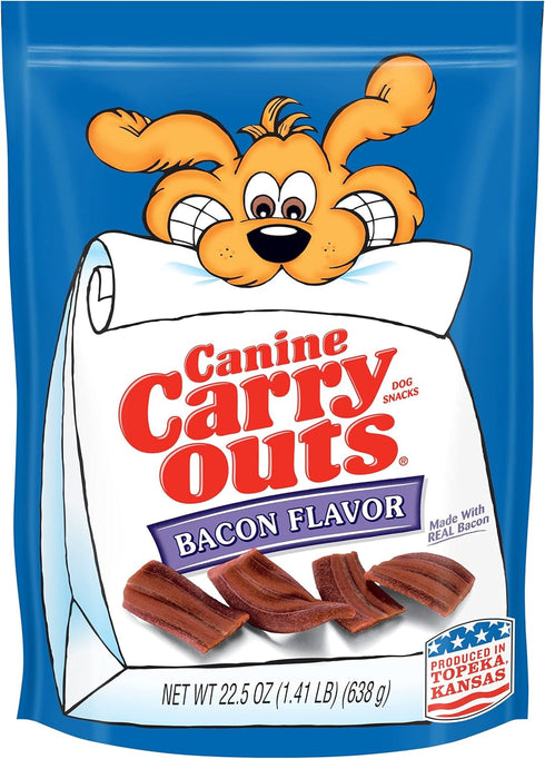 Canine Carry Outs Bacon Flavor Dog Treats, 22.5 Ounce Bag (Pack of 6)