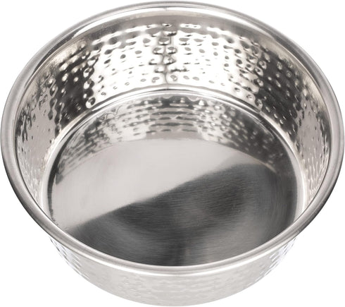 Neater Pet Brands Hammered Decorative Designer Bowls - Luxury Style Premium Dog and Cat Dishes (Medium, Stainless)