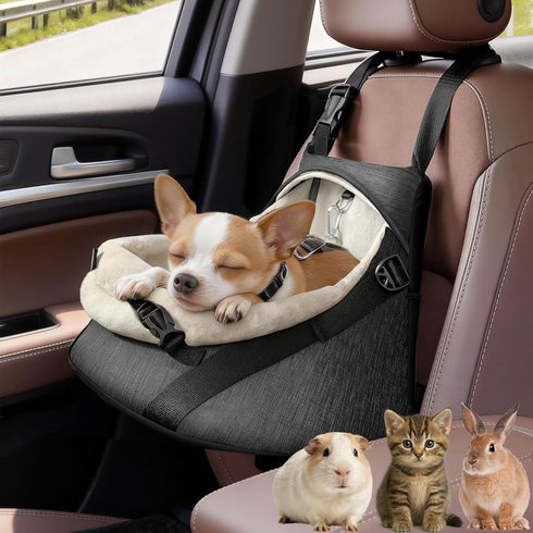 YUDODO 1-7lbs Tiny Dog Car Seat for Teacup Chihuahua Yorkie Luxury PU