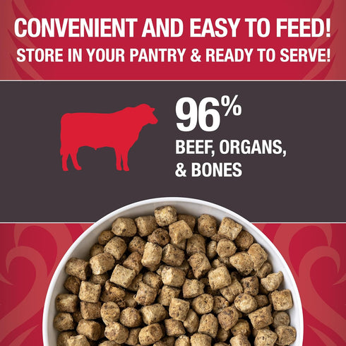 14oz KOHA Raw Life Freeze-Dried Raw Bites Beef for Dogs, High Protein Meal, Topper, and Treat for Picky Eaters, Bag