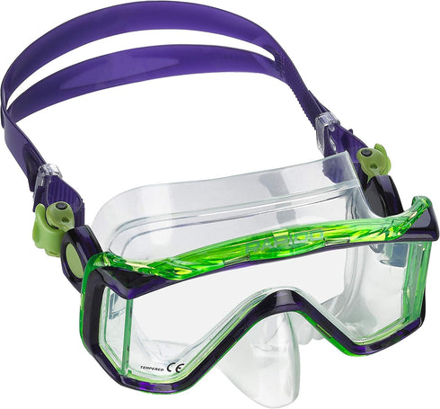 Phantom Aquatics Three Window Tempered Glass Lens Mask Fin Snorkel Set with Snorkeling Gear