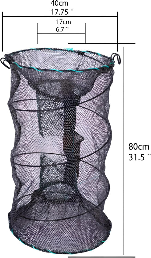 Portable Collapsible Crab Traps, Foldable Crabbing Nets for Lobster, Shrimp, Carp, Crayfish, Galvanized Steel Wire