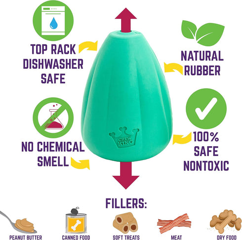 Chew King Premium Treat Dog Toy, L, Extremely Durable Natural Rubber Toy (Pack of 2) for All Breed Sizes