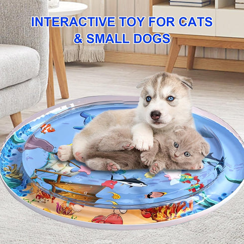 Calantre 2025 0.5mm Cat Water Mat Upgraded Thickened Sensory Water Palymat, Anti-Scratch Design Pet Water Mat for Bored