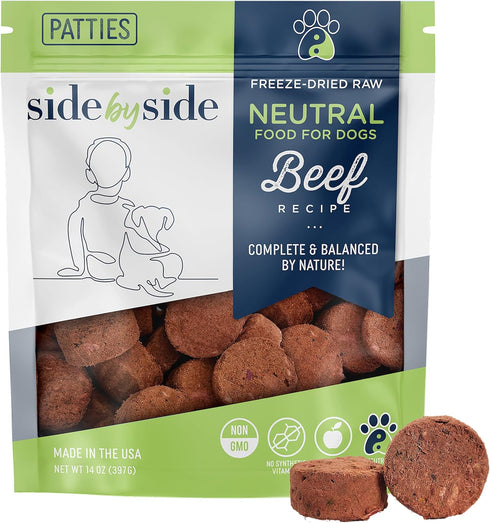 Side by Side Beef Patties - Neutral Freeze-Dried Dog Food & Dog