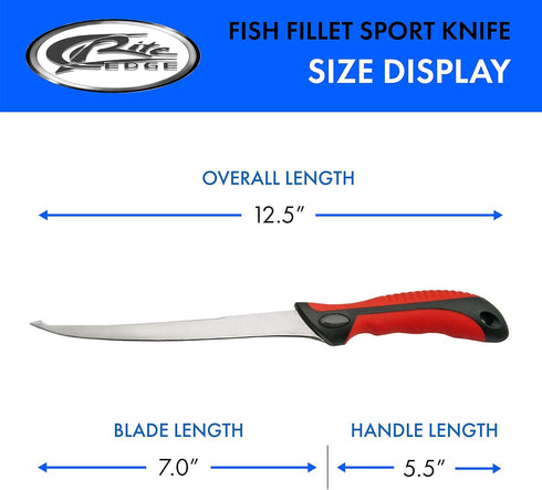 SZCO Supplies 12 Supplies Fish Fillet Sport Knife, Red/Black, Model 211183