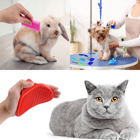 Allazone 13 PCS Small Animal Grooming Supplies, Nail Clipper, Pet Hair Remover Comb, Double-Sided Comb for Small Animals