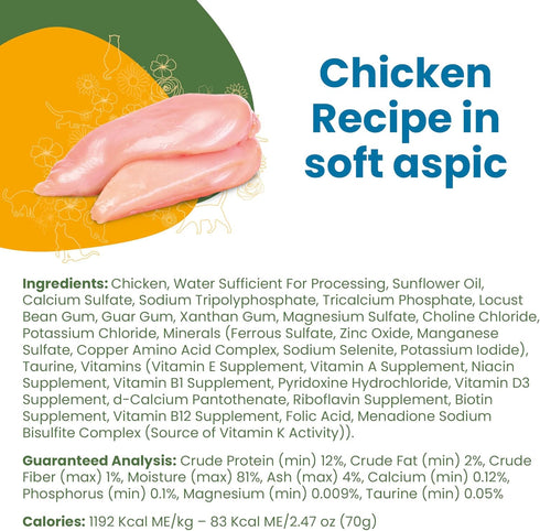 almo nature Classic Complete Wet Cat Food Chicken Recipe in soft aspic 2.47 oz (Pack of 12)