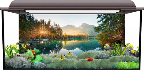 AWERT 30x12 inches Nature Landscape Aquarium Background River Mountain Autumn Scenery Fish Tank Background Vinyl Background