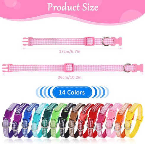 14pcs Adjustable Whelping Puppy Collars, Soft Nylon ID Collars for Puppy Small Dogs, Perfect for Litter