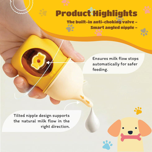 1TO3GO Puppies Bottle Feeding for Nursing, Kittens Formula Feeder for Nursing, Milk Nipples for Newborn Puppies